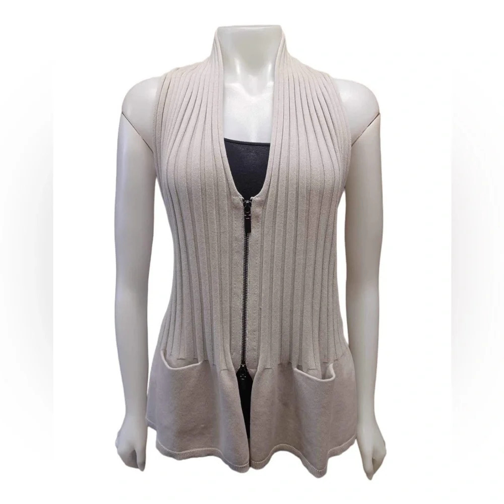 Stella Carakasi Lux Ribbed Knit Halter Light Grey Size Large